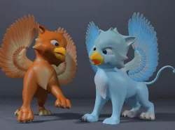 Baby Griffin Rigged Low-poly  3D model