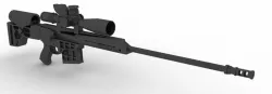 Barrett M98B 338 Sniper Rifle Low-poly  3D model