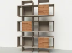 Book Library Plaza Wood Free 3D model