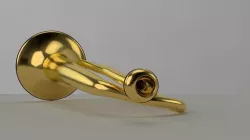 Bugle Golden Free low-poly  3D model