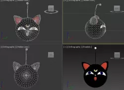 cat ball chibiusa sailor moon VR - AR - low-poly 3D model Free low-poly  3D model