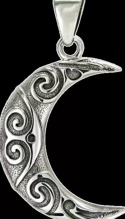 Celtic Silver Crescent Moon Pendant Free 3D model