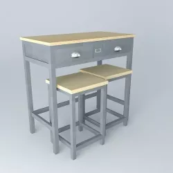 CHABLIS table chair set houses the world 3D model