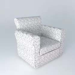 Children39s armchair INES printed flowers houses of the world 3D model
