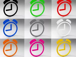 Clock symbols with multiple color free Free low-poly  3D model