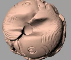 Crafts Decoration Sculpture Model two fish ball C013 Free 3D model