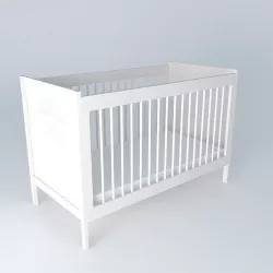 Crib SONGE white bars houses of the world 3D model