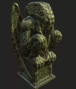 Cthulhu Statuette - low Free low-poly  3D model