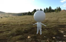 Cute tiny human being with bone Free low-poly  3D model