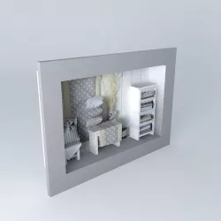 Deco setting Embroidery houses the world 3D model