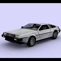Delorean Free low-poly  3D model