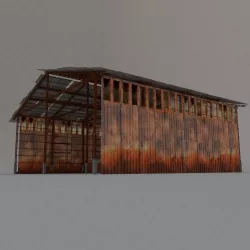 Desert Hangar Free low-poly  3D model