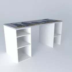 Desktop Tray gray reversible printed gray uni DESK houses the... 3D model