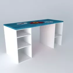 Desktop Tray reversible blue  red DESK houses the world 3D model