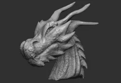 Fantasy Dragon Head high and lowpoly and 3d-print Free low-poly  3D model