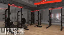 Fitness hall - sports equipment Free 3D model