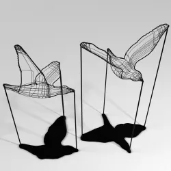 Flight Shadows - decore  sculpture by Artem Zakharchenko  Free low-poly  3D model