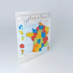 France Map Schoolboy houses the world 3D model