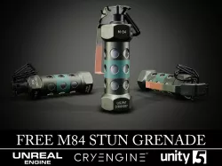 Free M84 Stun Grenade - Textured - Game Ready Free low-poly  3D model