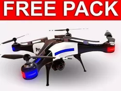 FREE Professional Drone Pack and Controller PC Mobile Xbox VR Free low-poly  3D model