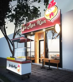 fried chicken shop Free 3D model