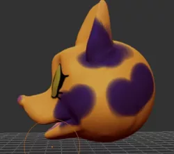 furry fox head Free 3D model