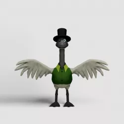 Goose in hat Free low-poly  3D model