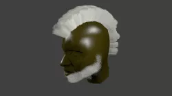 Hairstyle albino Iroquois Free low-poly  3D model