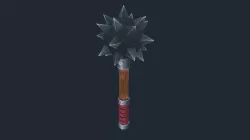Handpainted Fantasy Medieval Simple Steel Mace Free low-poly  3D model