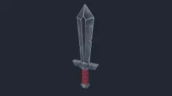 Handpainted Fantasy Medieval Simple Steel Sword  Free low-poly  3D model