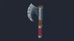 Handpainted Fantasy Medival Simple Steel Axe Free low-poly  3D model