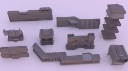 Handy sci fi chunks for kitbashing Free 3D model