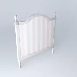 Headboard child 90 cm pink striped PARIS FASHION Maisons du m... 3D model
