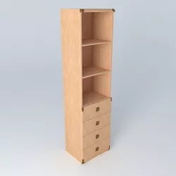 Indiana red pine bookcase 3D model