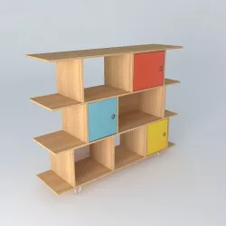 Library Children HAPPY multicolored houses the world 3D model