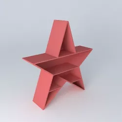 Library STAR red star child houses the world 3D model