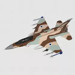 Lockheed Martin F-16D Brakeet Free low-poly  3D model