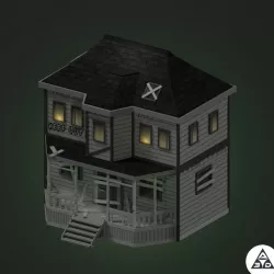 Low Poly Buildings Ghost House Free low-poly  3D model