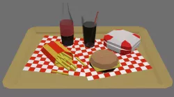 Low Poly FastFood Free low-poly  3D model