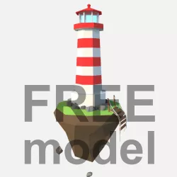low poly Lighthouse model Free 3D model