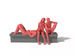 Low Poly People Sit 2 Free low-poly  3D model