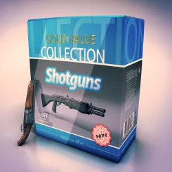 Low poly shotguns collection Low-poly  3D model