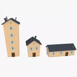 LowPoly Cartoon Houses Pack 02 Free low-poly  3D model