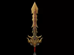 Lowpoly Dragon Sword Free low-poly  3D model