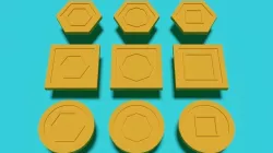 Lowpoly geometrical coins pack Free low-poly  3D model