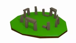Lowpoly megalithic construction Free low-poly  3D model