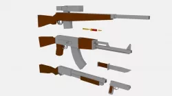 Lowpoly weapon set Free low-poly  3D model
