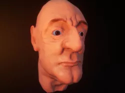 Old Man Head Free low-poly  3D model