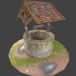 Old Well Low Polygon Free low-poly  3D model