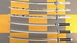 One Set of Katana Blade  Free low-poly  3D model